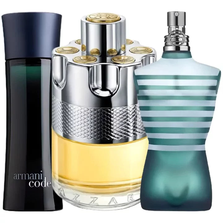 COMBO 3 PERFUMES MASCULINOS - ARMANI CODE, AZZARO WANTED E JEAN PAUL L –  Signus Parfum